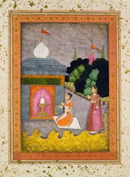 Bhairavi Ragini, 1760 körül (festék és arany papíron)